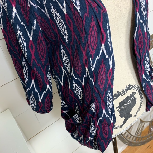 ❌SOLD❌ Aztec Print Navy Fitted Blazer Jacket F21 - Picture 6 of 8